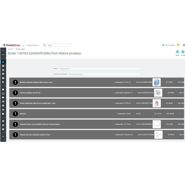 Simple order module - picking and error-free order checking