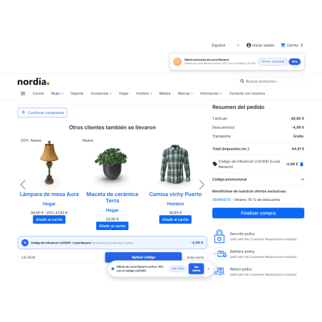 Promozione RKR Influencer: codici e link per influencer su PrestaShop
