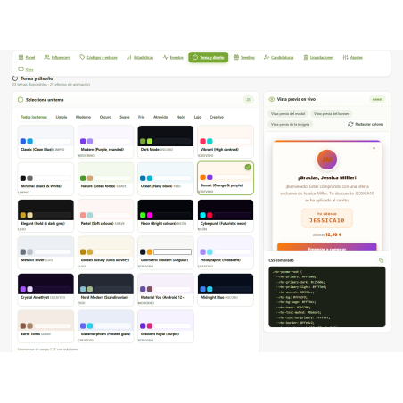 Promozione RKR Influencer: codici e link per influencer su PrestaShop