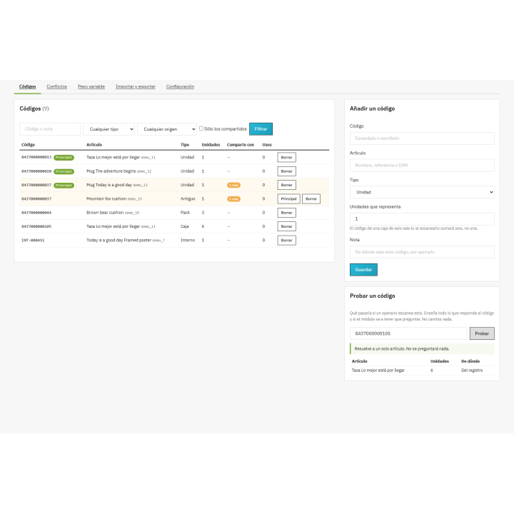 RKR multiple EAN: several barcodes per product
