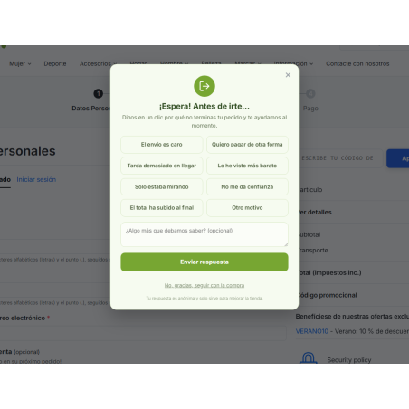 Sondage de sortie des caisses RKR : enquête sur les abandons de caisse avec coupons et statistiques