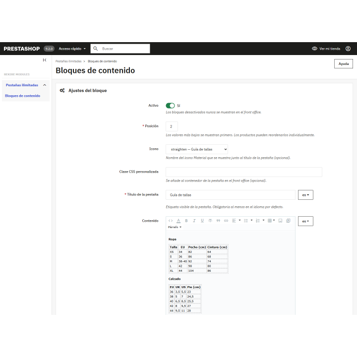 RKR Unlimited Tabs: Tabs auf der Produktseite