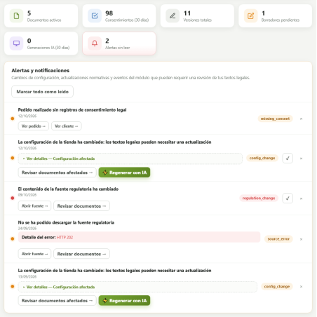 Assistente Jurídico da RKR: Textos legais, consentimentos e avisos para PrestaShop