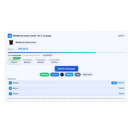 Achat groupé RKR : Achat groupé avec tarification dégressive pour PrestaShop