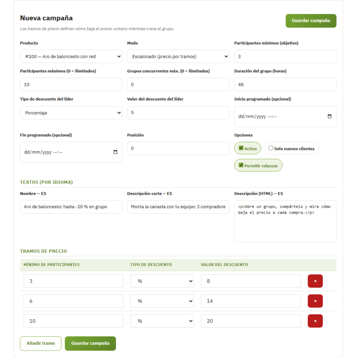 Achat groupé RKR : Achat groupé pour PrestaShop