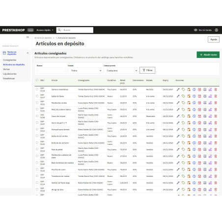 RKR Consign: venta en depósito con liquidación a consignantes para PrestaShop
