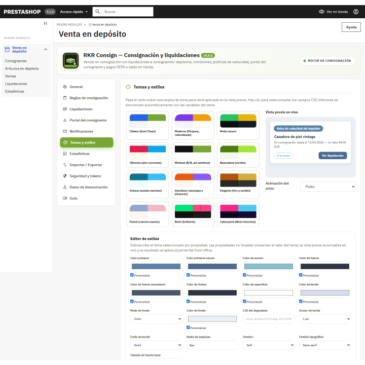 RKR Consign: Consignment sales for PrestaShop