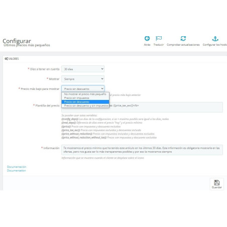 Module de conformité légale pour PrestaShop Omnibus. Prix minimum.