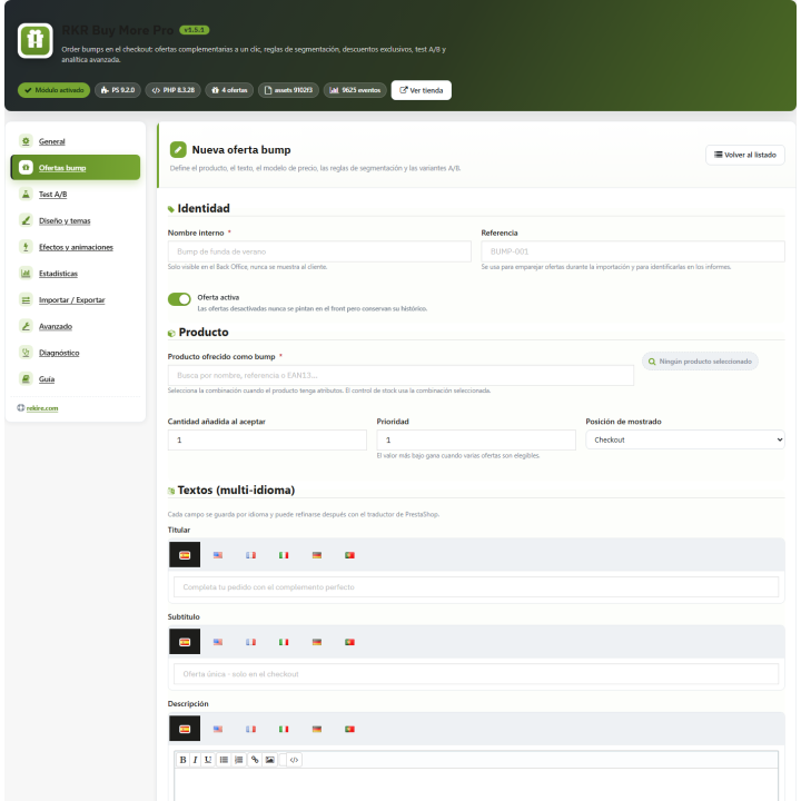 RKR Buy More Pro: order bump en el checkout de PrestaShop