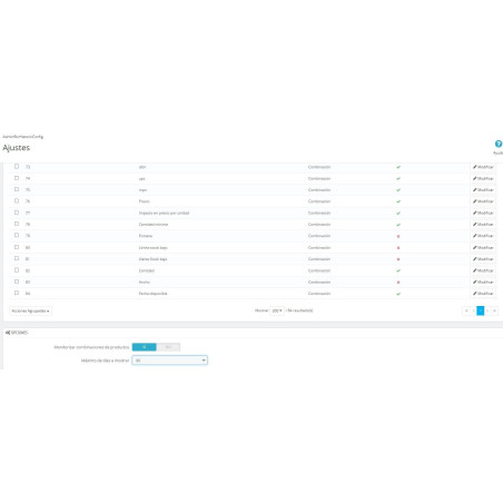 Product change history module in back office