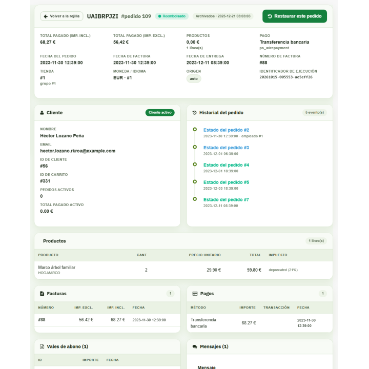 Archives des commandes RKR : archives des anciennes commandes