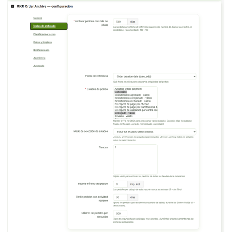 Archives des commandes RKR : archives des anciennes commandes pour PrestaShop