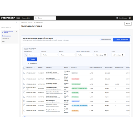 RKR Versandschutz: Optionaler Versandschutz und Reklamationsportal für PrestaShop