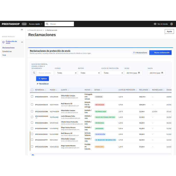 RKR Versandschutz: Versandschutz in PrestaShop