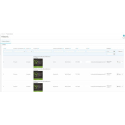 Module d'historique des modifications de produits dans le back-office