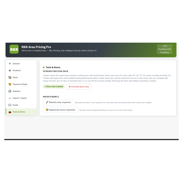 RKR Area Pricing Pro: Selling per m² in PrestaShop