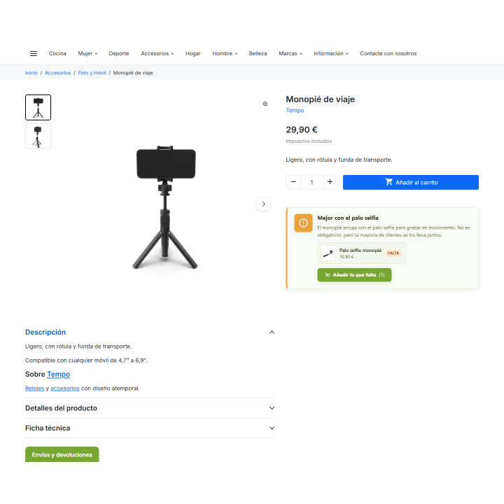 Dipendenze del prodotto RKR: Vendite con requisiti in PrestaShop