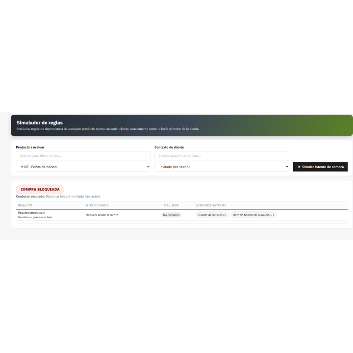 RKR Product Dependencies: Sales with requirements in PrestaShop