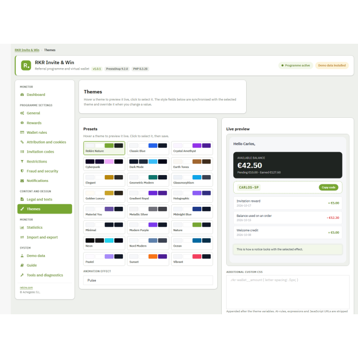 RKR Invite & Win: referrals with wallet in PrestaShop