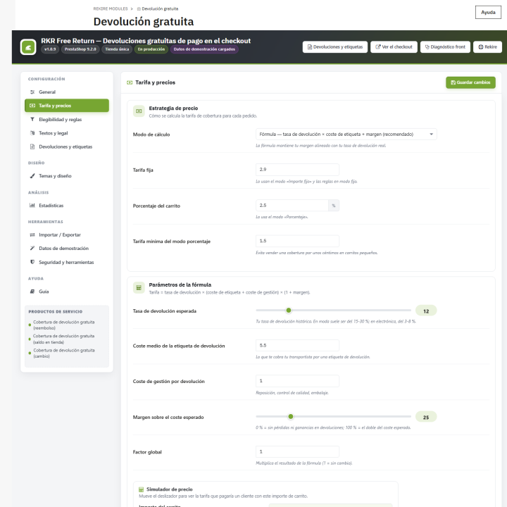 RKR Free Return: devolución gratuita de pago en PrestaShop