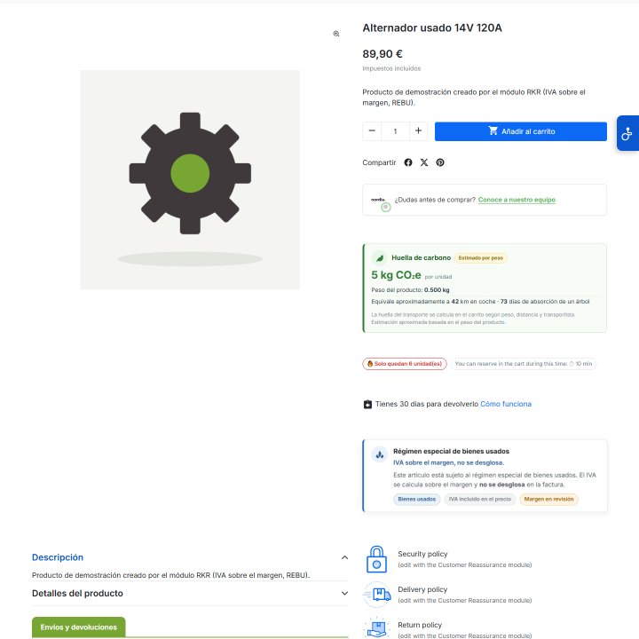 RKR REBU: IVA sobre margem e razão no PrestaShop