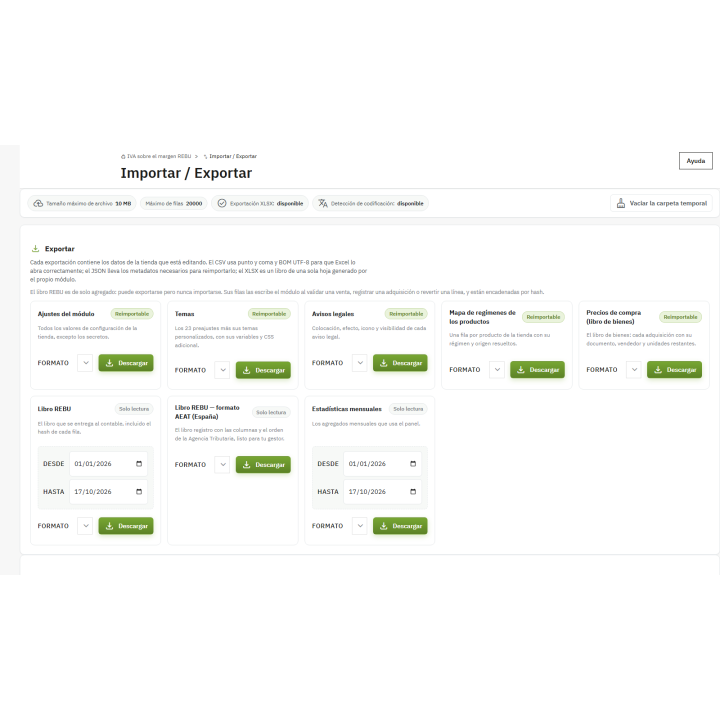 RKR REBU: IVA del margen y libro registro en PrestaShop