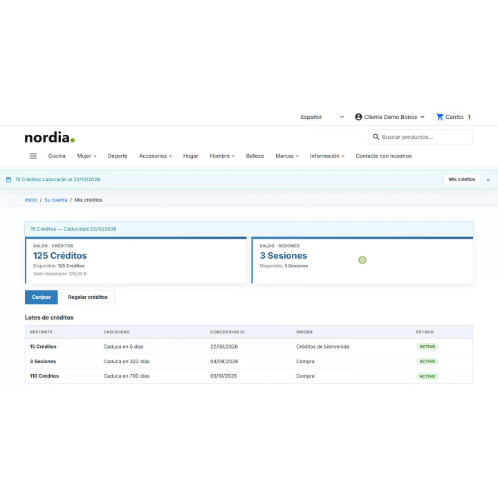 RKR Smart Coupons: bonos y créditos prepagados