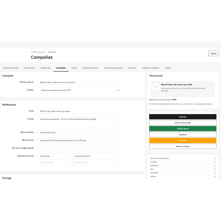 RKR Mensajería: flujos, notificaciones push y tienda instalable (PWA)