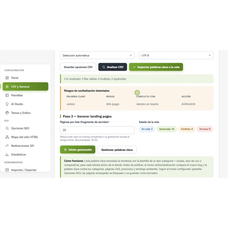 RKR Programatic SEO: landings SEO por lotes para PrestaShop