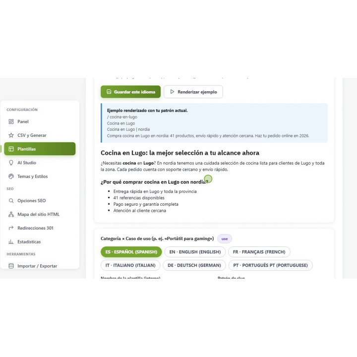 RKR Programático SEO: desembarques de SEO no PrestaShop