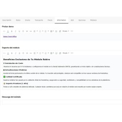 Módulo campos extra en los productos y o combinaciones