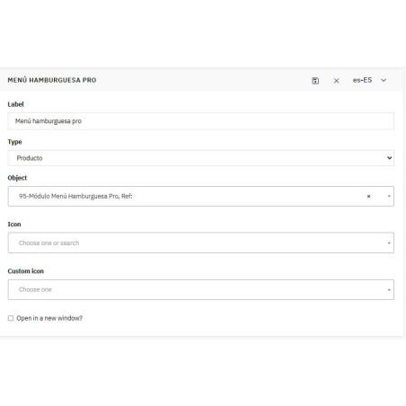 Modulo menu ProBurger
