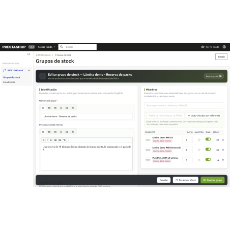 RKR LinkStock: Stock condiviso tra prodotti, combinazioni e confezioni in PrestaShop