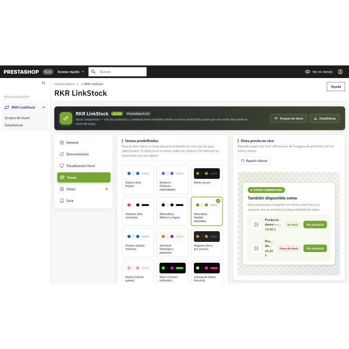 RKR LinkStock: Estoque compartilhado entre produtos, combinações e pacotes no PrestaShop