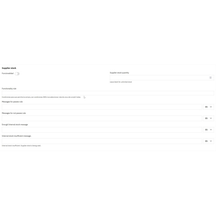 Módulo gestión de inventario híbrido físico y externo simple
