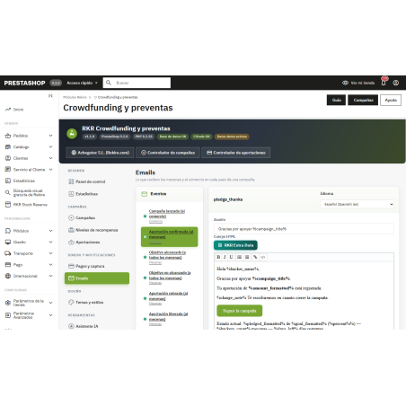 RKR Crowdfunding y preventas: campañas de crowdfunding y preventas en tu propia tienda PrestaShop