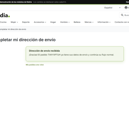 RKR Compra en 1 clic: compra en un clic con la dirección después del pago en PrestaShop