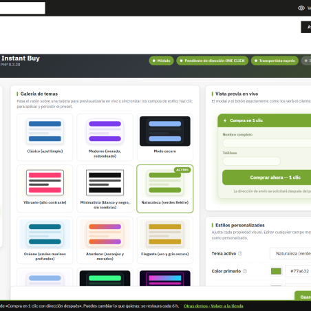 RKR Compra en 1 clic: compra en un clic con la dirección después del pago en PrestaShop