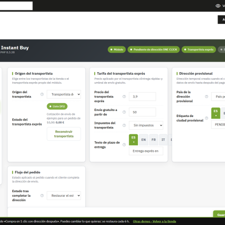 RKR Compra en 1 clic: compra en un clic con la dirección después del pago en PrestaShop