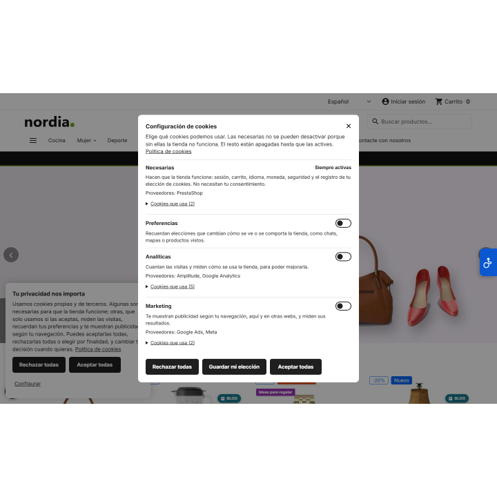 RKR Cookies: GDPR banner with Consent Mode v2, real blocking and consent logging for PrestaShop