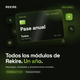 Pase anual: todos los módulos de Rekire para PrestaShop