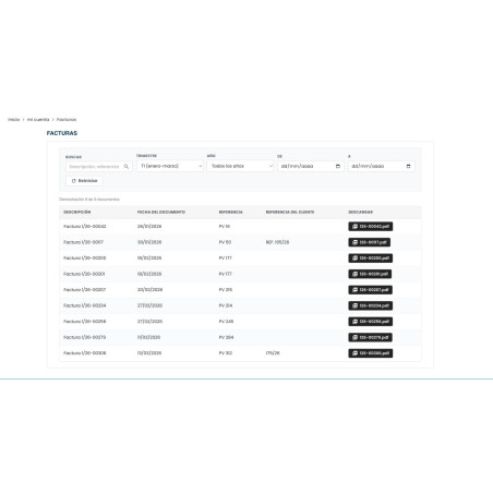 Module for attaching invoices and documentation to a user's private account via web services