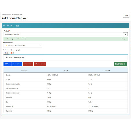 Nutrition Full Info Module - Nutritional information, allergens, and EU labeling with AI