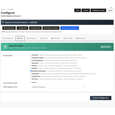 Nutrition Full Info Module - Nutritional information, allergens, and EU labeling with AI