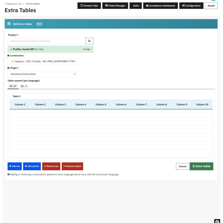 Informazioni nutrizionali complete: Informazioni nutrizionali e allergeni UE con intelligenza artificiale