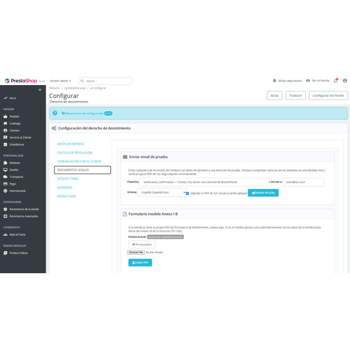 Droit de rétractation pour PrestaShop — retours conformément à la directive européenne 2011/83