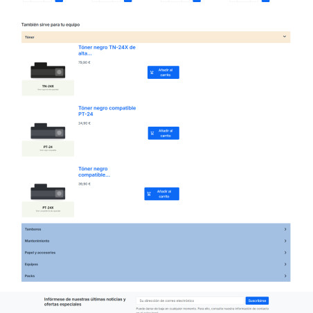 Modulo prodotto semplice come se fossero combinazioni + canonico + correlato + accessori