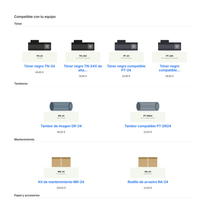 RKR Relational: relacionados por característica PrestaShop