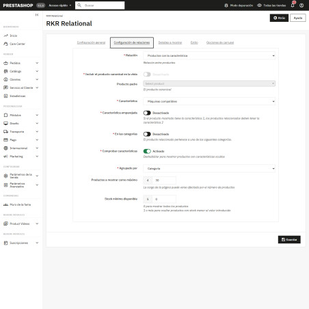 Módulo productos simples como si fuesen combinaciones + canonical + relacionados + accesorios