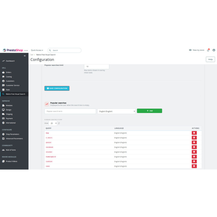 Professional PrestaShop search engine without fees: speed and filters